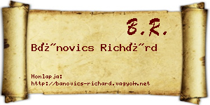 Bánovics Richárd névjegykártya