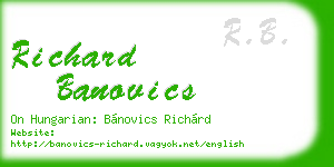 richard banovics business card